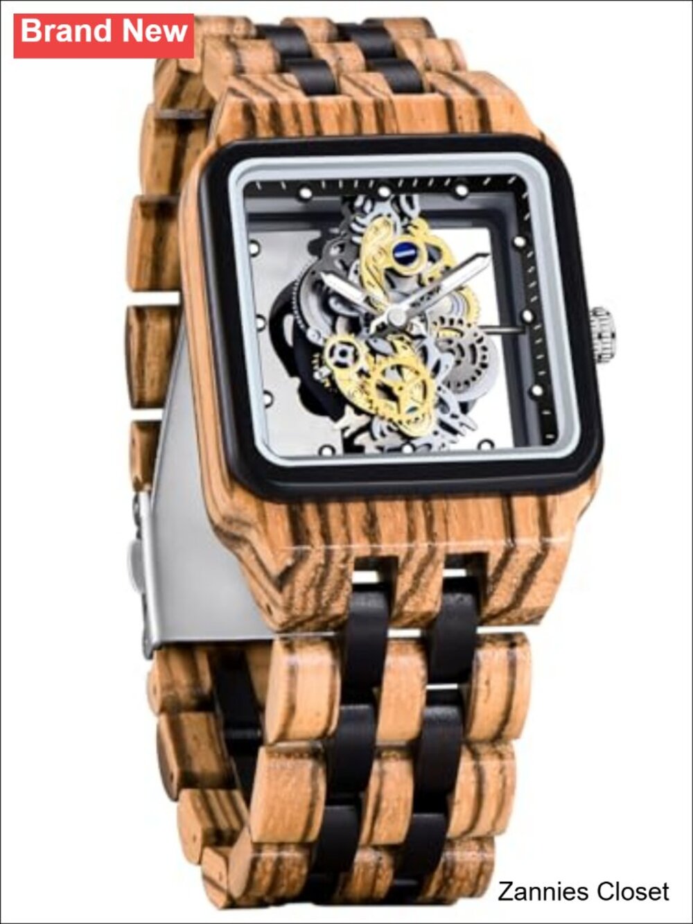 ✨Dentily Men's Wooden Watch Lightweight Analog Quartz Skeleton